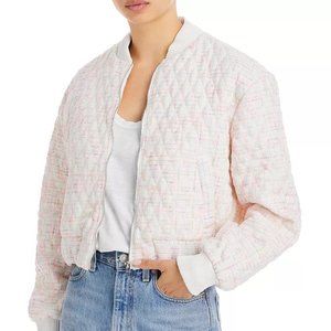 BLANKNYC Tweed Quilted Bomber Jacket